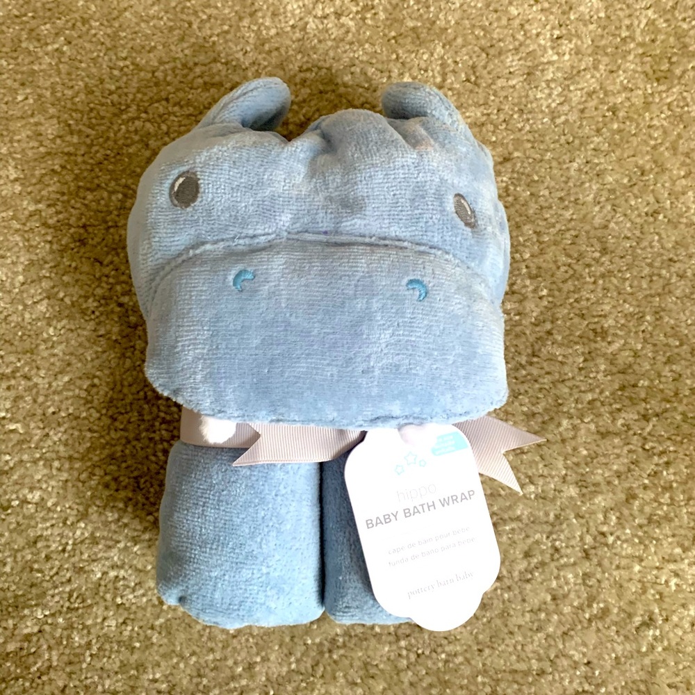 Pottery Barn Hippo Baby Hooded Towel
